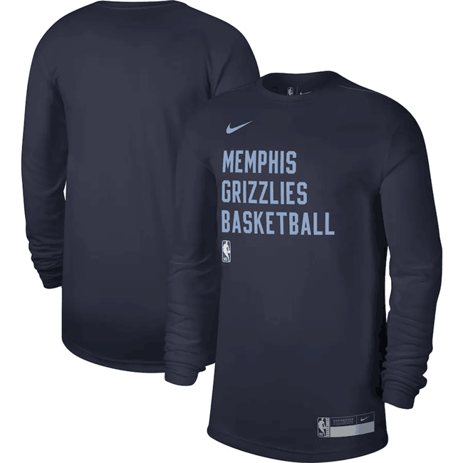 Men's Memphis Grizzlies Navy 2023/24 Legend On-Court Practice Long Sleeve T-Shirt